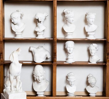 Possagno, Italy, August 2022: Antonio Canova collection. Classical sculptures in white marble