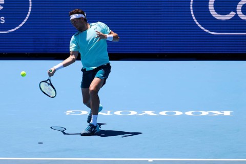 MELBOURNE, AUSTRALIA, JANUARY 11: Casper Ruud of Norway playing against Jannik Sinner of Italy on