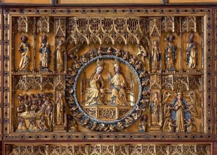 Centrepiece with crowning of the Virgin Mary, St., Saint, Saint