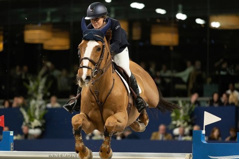 Angelica Augustsson Zanotelli of Sweden competes in 1.60m FEI Jumping World Cup at Jumping