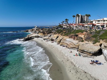 Aerial view of La Jolla cove and beach in San Diego California. travel destination in USA