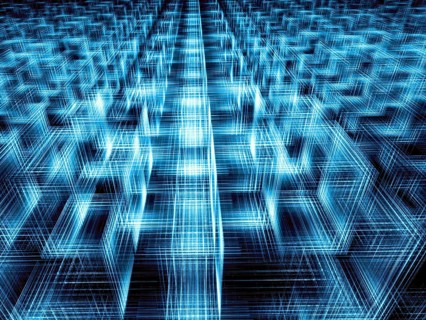 Abstract tech perspective background - computer-generated 3d illustration. Fractal geometry -
