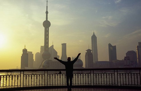 29.04.2005, Shanghai, People's Republic of China, Asia, A view from the Bund across the Huangpu