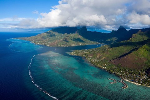 View of the Baie de Cook, Moorea, French Polynesia, Oceania