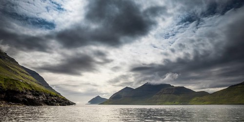 The wild landscape of the Faroe Islands in the North Atlantic