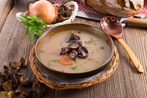 Stone mushroom soup