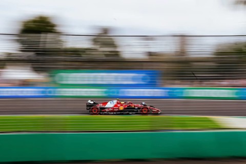 Lewis Hamilton of Great Britain drives the Scuderia Ferrari HP SF-25 during third practice in the