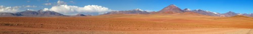 Mountain panorama in the Atacama Desert in Chile near San Pedro de Atacama