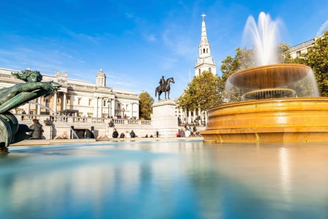 Trafalgar Square in London United Kingdom, UK