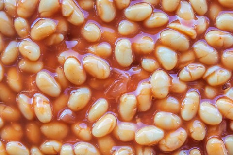 Abstract Background Texture Of Baked Beans In Tomato Sauce