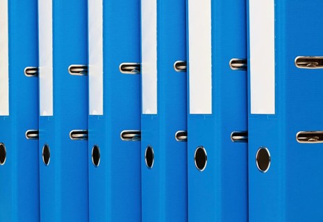 File folders with documents and papers. Storage of contracts. Austria