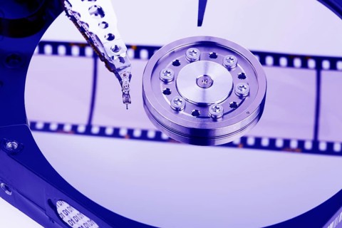 The hard drive of a computer with a filmstrip Austria
