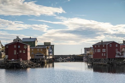 Fishing village Nyksund, harbour, Langøya island, Vesterålen, Northern Norway, Norway, Europe