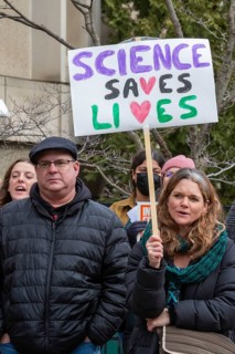Detroit, Michigan USA - 7 March 2025 - The 'Stand Up for Science' rally at Wayne State University.