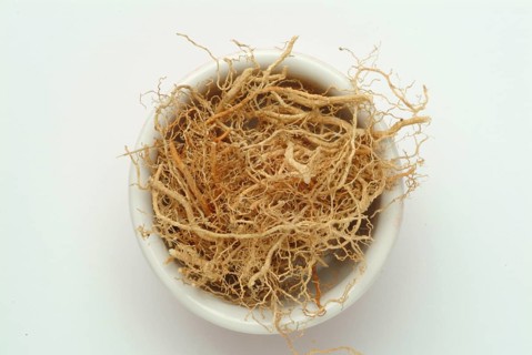 Vetiver, Chrysopogon zizanioides, Andropogon squarrosus, Andropogon muricatus, a sweet grass, is