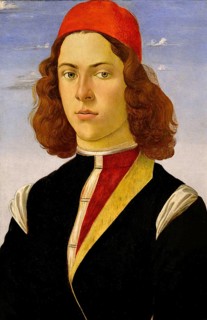 Bildnis eines jungen Mannes (ca. 1480-1485), portrait of a young man, Painting by Sandro Botticelli