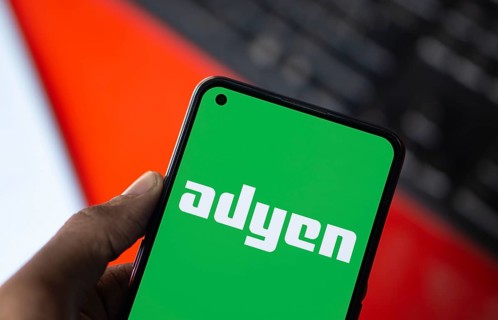 Dhaka, Bangladesh- 09 Nov 2024: Adyen logo is displayed on smartphone. Adyen is a Dutch payment