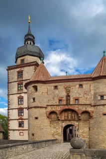 Fortress Marienberg is a symbol of Wurzburg, Germany. Scherenberg gate