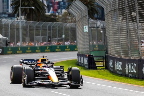 MELBOURNE, AUSTRALIA, APRIL 9: Max Verstappen drives the number 1 Oracle Red Bull Racing RB18