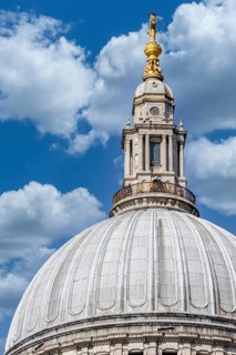 LONDON/UK - MARCH 21 : Close up View of St Pauls Cathedral in London on March 21, 2018.