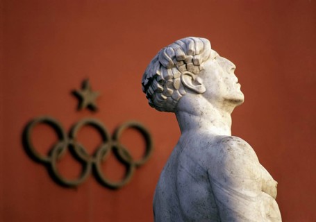 Athlete Statue, Olympic Rings, Foro Italico, Rome, Lazio, Olympia, Italy, Europe