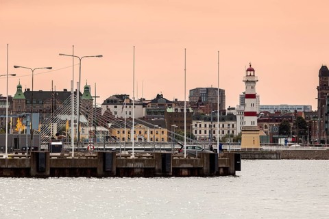 Malmö Harbor, Lighthouse, Skane-County, Malmö, Sweden, Scandinavia, Europe