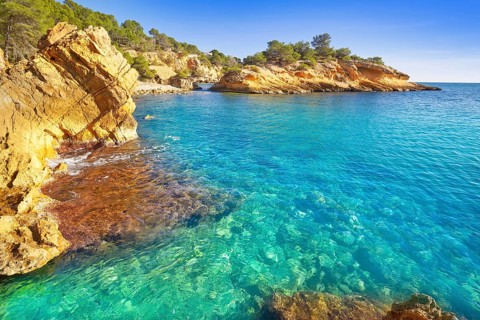 Ametlla L'ametlla de mar beach illot in Costa dorada of Tarragona in Catalonia