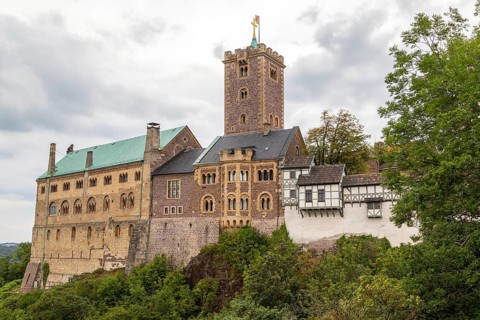 Scenic view on the castle Wartburg, UNESCO World Heritage near Eisenach, Thuringia