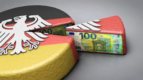 Symbolic image on the subject of subsidies, self-service, money distribution, state financial