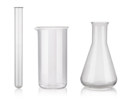 Test-tubes isolated on white. Laboratory glassware