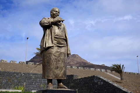 Statue of Cesaria Evora, famous singer, Cesaria Evora Airport, Aeroporto Internacional Cesaria