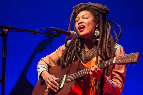 The American singer-songwriter Valerie June, performing live at the Blue Balls Festival, Lucerne,