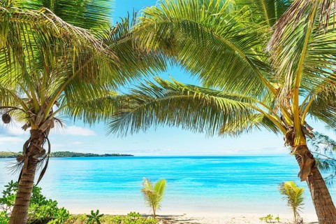 Tropical beach, Drawaqa Island, Yasawa island group, Fiji, South Pacific islands, Pacific, Oceania