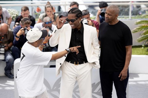 Cannes, France - 19.5.2024: Spike Lee, Asap Rocky (A$ap Rocky), Denzel Washington during the