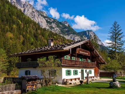 National Park Information Centre in a traditional farmhouse at Hintersee, above the Reiteralpe,
