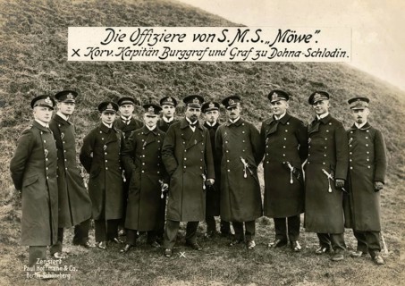 The officers of SMS Möwe. Corv. Captain Burggraf and Count zu Dohna-Schlodin, 1914 - 1918, 1st