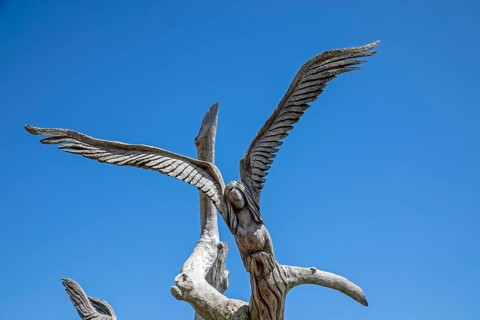 Bay St. Louis, Mississippi - An 'Angel Tree, one of several carved by chainsaw sculptor Dayle K.