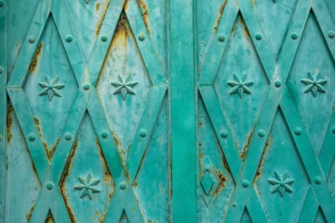 Detail of an old metal door with pattern, background, texture, Montenegro, Balkans, Europe