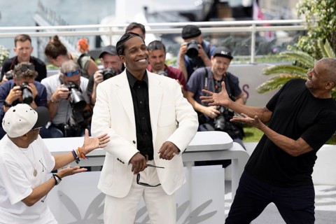 Cannes, France - 19.5.2024: Spike Lee, A$AP Rocky and Denzel Washington during the photocall for -