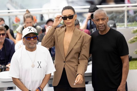 Cannes, France - 19.5.2024: Spike Lee, Ilfenesh Hadera, Denzel Washington during the photocall -