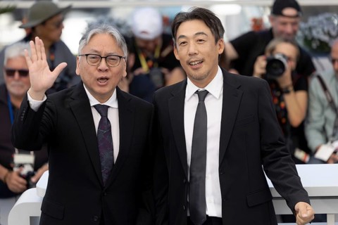 Cannes, France - 15.5.2024: Kazuo Ishiguro and Kei Ishikawa during the photocall for A PALE VIEW OF