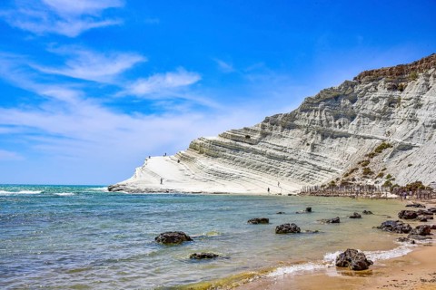 Sacala dei Turchi, or Stairway of the Turks, near Agrigento, in Sicily, Italy, Europe