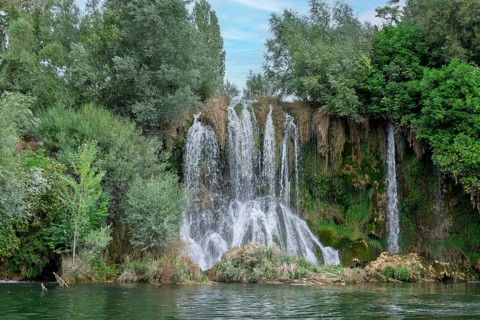Roški Slap waterfall, Krka National Park, Sibenik-Knin region, Dalmatia, Croatia, Europe