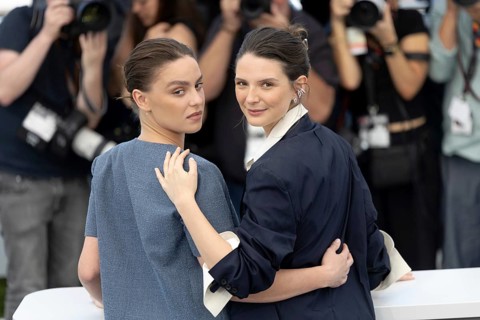 Cannes, France - 15.5.2024: Angelina Woreth and Joséphine Japy during the photocall for QUI BRILLE