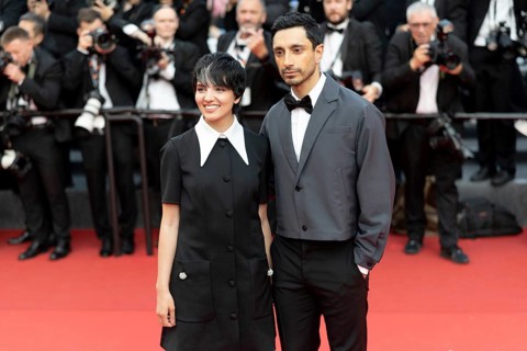 Cannes, France - 18.5.2024: Fatima Farheen Mirza and Riz Ahmed on the red carpet during the 78th