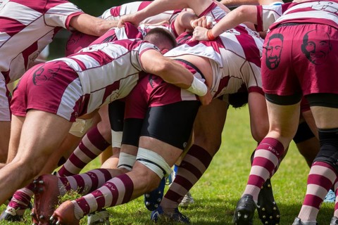 Rugby 1st Bundesliga South/West, Season 2024/25, Matchday 14: SC Neuenheim vs RSV Köln***Scrum. In