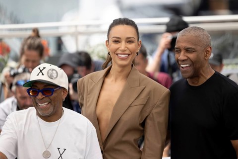 Cannes, France - 19.5.2024: Spike Lee, Ilfenesh Hadera, Denzel Washington during the photocall -