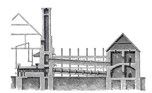 Mercury furnace, Alberti furnace, around 1870, England, digitally improved reproduction of a 19th