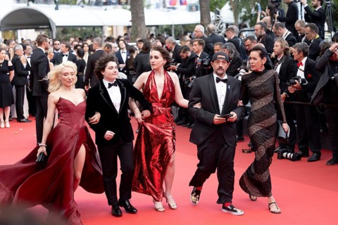 Cannes, France - 22.5.2024: Jennifer Schwalbach, Kevin Smith, Harley Quinn Smith, Austin Zajur and