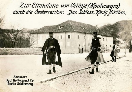 On the capture of Cetinje Montenegro by the Austrians. King Nikita's Castle, 1914 - 1918, World War